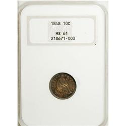 1848 10C MS61 NGC