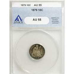 1879 10C AU55 ANACS
