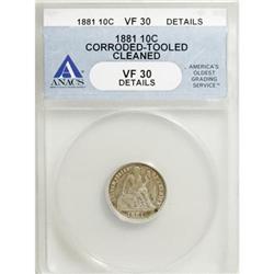 1881 10C VF30 ANACS