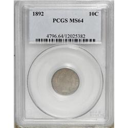 1892 10C MS64 PCGS