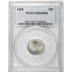 1918 10C Full Bands MS64 PCGS
