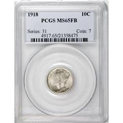 1918 10C Full Bands MS65 PCGS