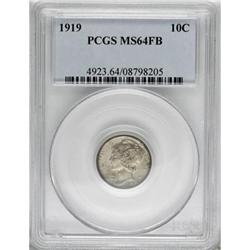1919 10C Full Bands MS64 PCGS
