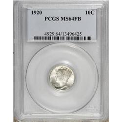 1920 10C Full Bands MS64 PCGS