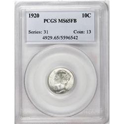 1920 10C Full Bands MS65 PCGS