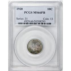 1920 10C Full Bands MS66 PCGS