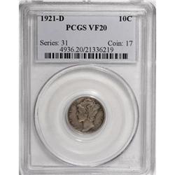 1921-D 10C VF20 PCGS