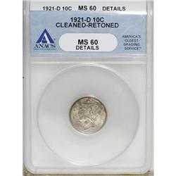 1921-D 10C MS60 ANACS