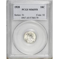 1928 10C Full Bands MS65 PCGS