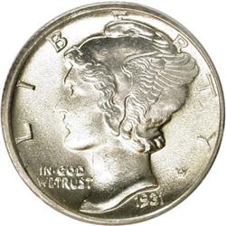 1931-D 10C Full Bands MS65 PCGS