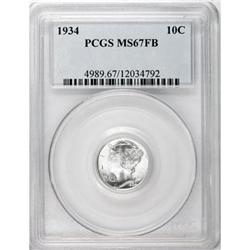 1934 10C Full Bands MS67 PCGS