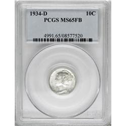 1934-D 10C Full Bands MS65 PCGS