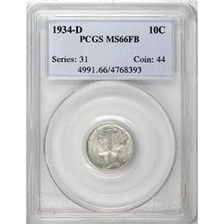1934-D 10C Full Bands MS66 PCGS