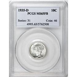 1935-D 10C Full Bands MS65 PCGS