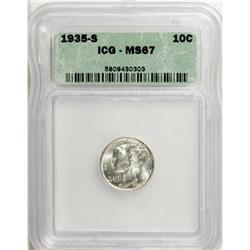 1935-S 10C MS67 ICG