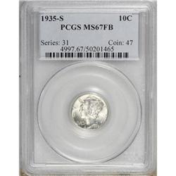 1935-S 10C Full Bands MS67 PCGS