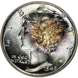 1942-S 10C Full Bands MS66 NGC