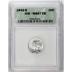 1942-S 10C Full Bands MS67 ICG