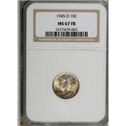1945-D 10C Full Bands MS67 NGC
