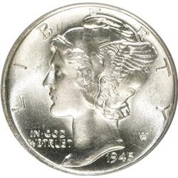 1945-S 10C Micro S Full Bands MS65 PCGS