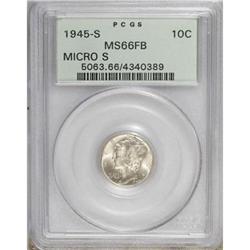 1945-S 10C Micro S Full Bands MS66 PCGS