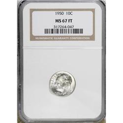 1950 10C Full Bands MS67 NGC