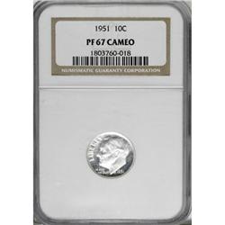 1951 10C Cameo PR67 NGC