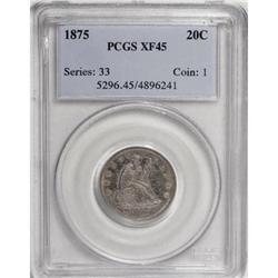 1875 20C XF45 PCGS