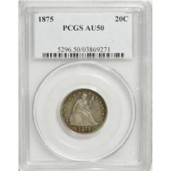 1875 20C AU50 PCGS