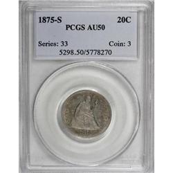 1875-S 20C AU50 PCGS