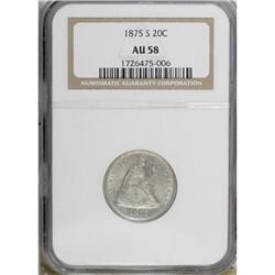 1875-S 20C AU58 NGC