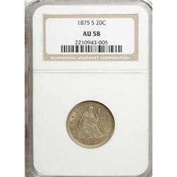 1875-S 20C AU58 NGC