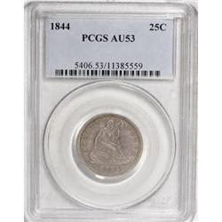 1844 25C AU53 PCGS