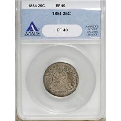 1854 25C Arrows XF40 ANACS
