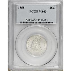 1858 25C MS63 PCGS