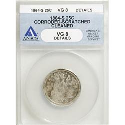 1864-S 25C VG8 ANACS