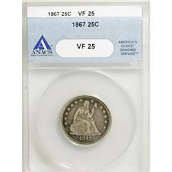 1867 25C VF25 ANACS
