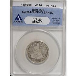 1869 25C VF20 ANACS