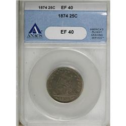 1874 25C Arrows XF40 ANACS