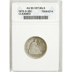 1875-S 25C AU55 ANACS