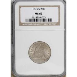 1875-S 25C MS62 NGC