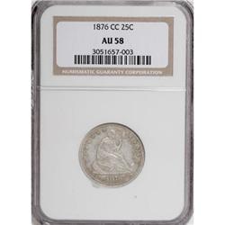 1876-CC 25C AU58 NGC