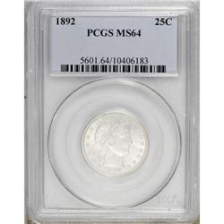 1892 25C MS64 PCGS