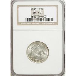 1893 25C MS63 NGC