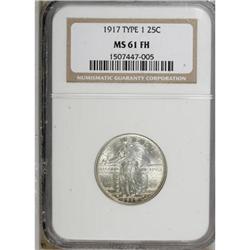 1917 25C Type One Full Head MS61 NGC