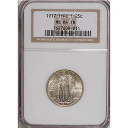 1917 25C Type One Full Head MS64 NGC