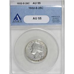 1932-S 25C AU55 ANACS