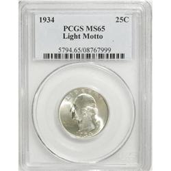 1934 25C Light Motto MS65 PCGS