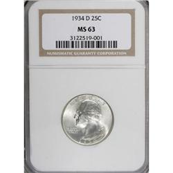 1934-D 25C Medium Motto MS63 NGC