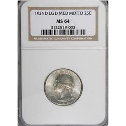 1934-D 25C Medium Motto MS64 NGC